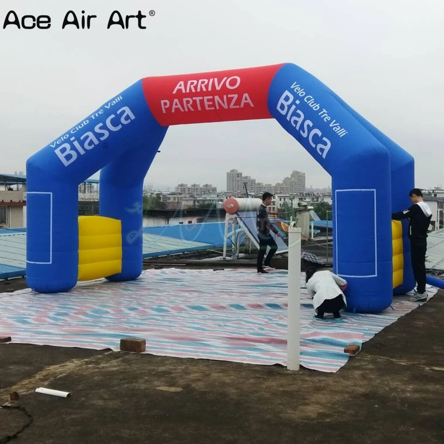 

6m W x 3.8m H Assorted Blue and Red Archway Inflatable 4 Legs Arch with Removable Logo for Promotion or Competition