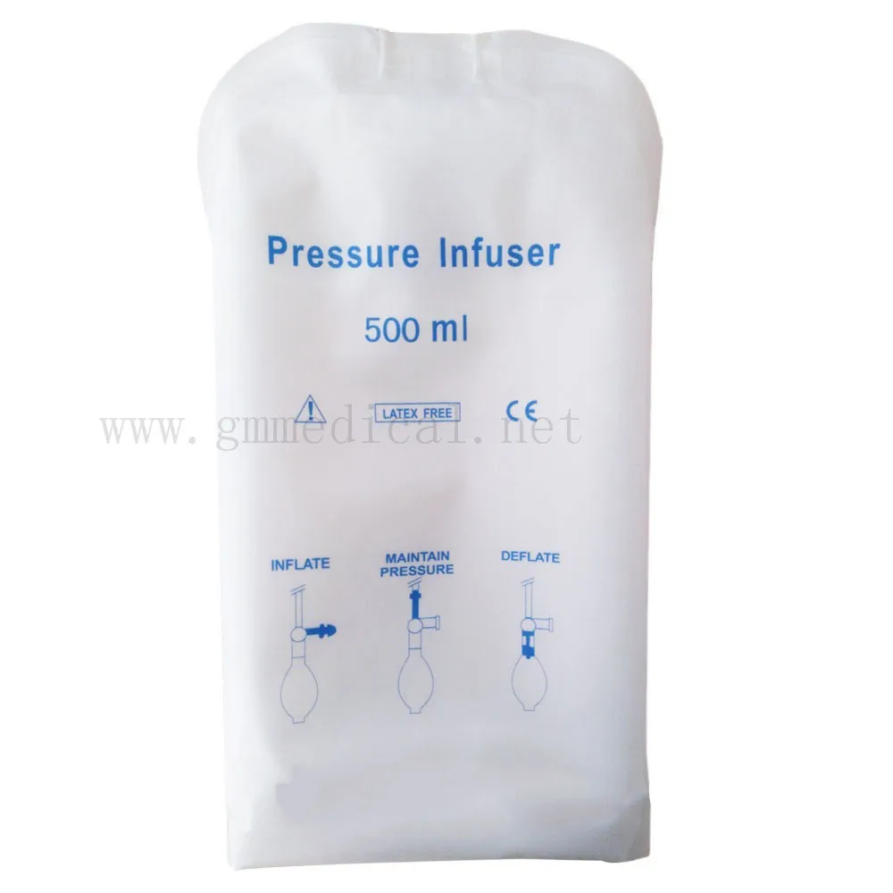 Infusion Pressure Bag with Pressure Display 500ml.for Blood and Fluid Quick Infusion.