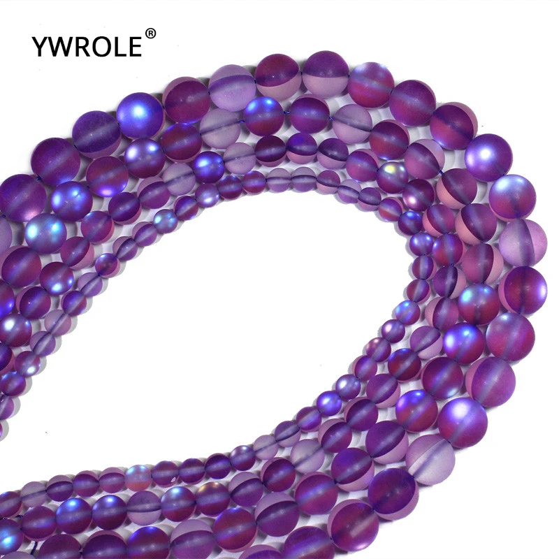 AAA + Áustria Cristal Glitter Roxo Escuro Síntese Pedra dos Grânulos de Vidro Para Fazer Jóias Pulseira DIY Colar 6/8 /10/12mm 15''