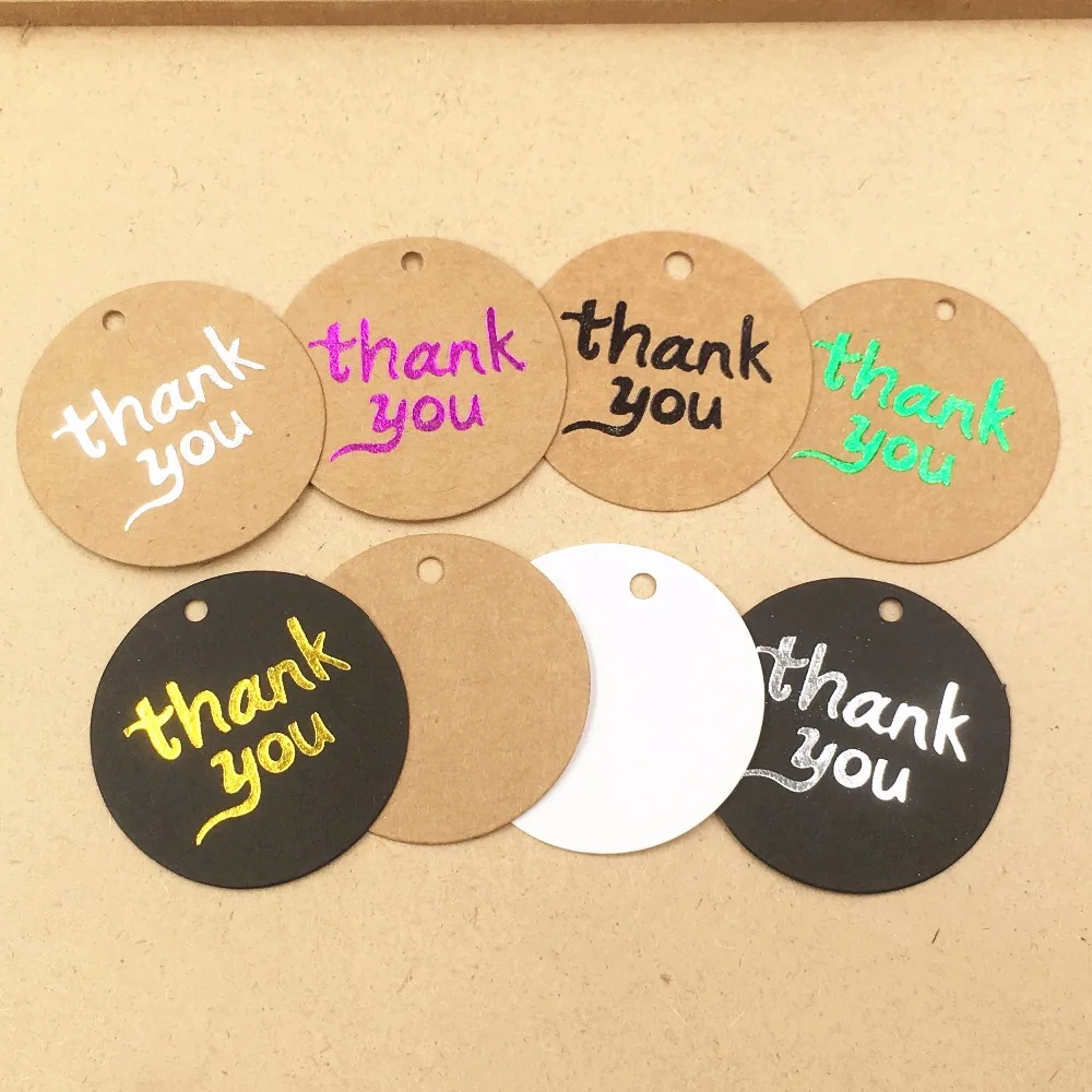 200pcs 4*4cm  DIY Kraft Paper Gift Tags Brown Round Packing Label Luggage Wedding Note price Hang tag For Jewelry/Gift/Flower