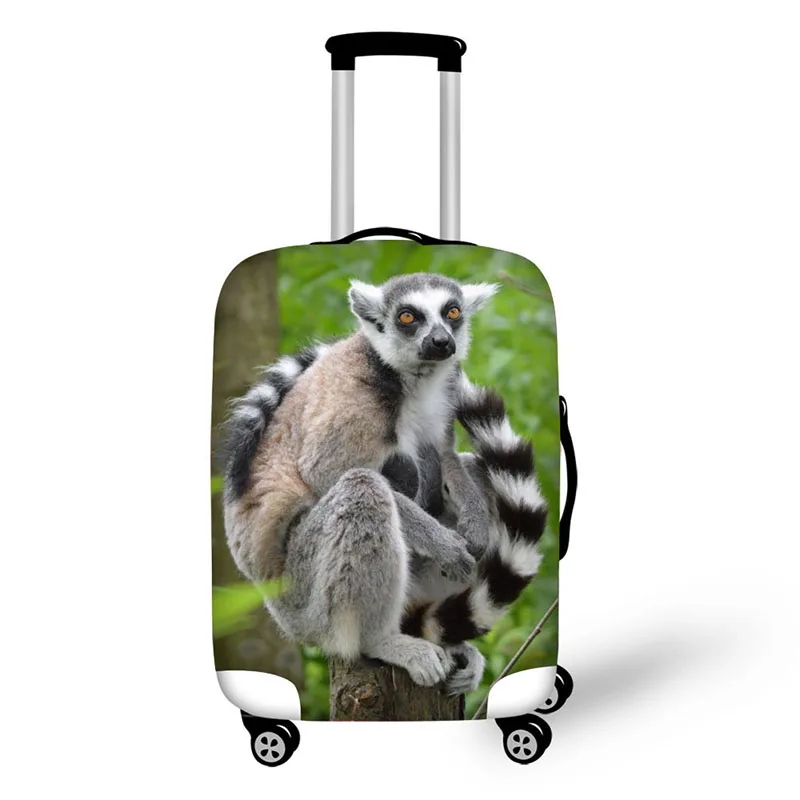 creative design travel protective cover Lemur animal print waterproof portable trunk lid suitcase rain protection cover