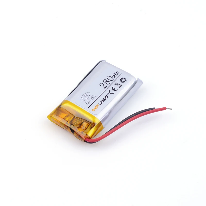 501833 280mAh 3.7V Rechargeable Lithium Li-ion Polymer Battery for Bluetooth Headset Smart watch Sports bracelet mouse