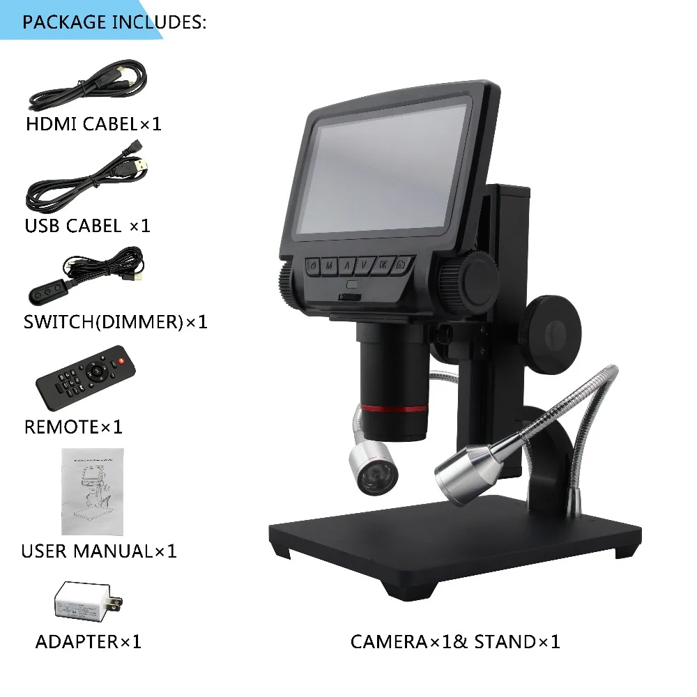 Andonstar ADSM301 Digital Microscope HDMI/AV Long Object USB Distance Digital Microscope for Phone Repair Soldering Tool Watch