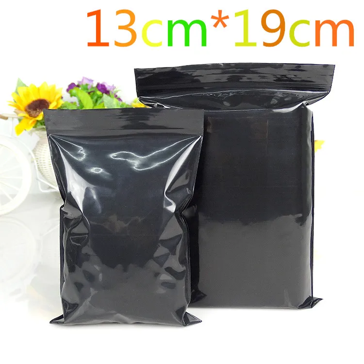 DHL 600Pcs/Lot 13*19cm Black Valve Zipper Self Seal Ziplock Storage Package Pack Poly Pouches Resealable Plastic Packaging Bag