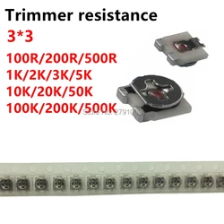 20pcs 3*3 Trimmer resistance Potentiometer Trimpot SMD 3X3 Adjustable Variable resistor 100 500 1K 2K 10K 20K 50K 100K 1M ohm