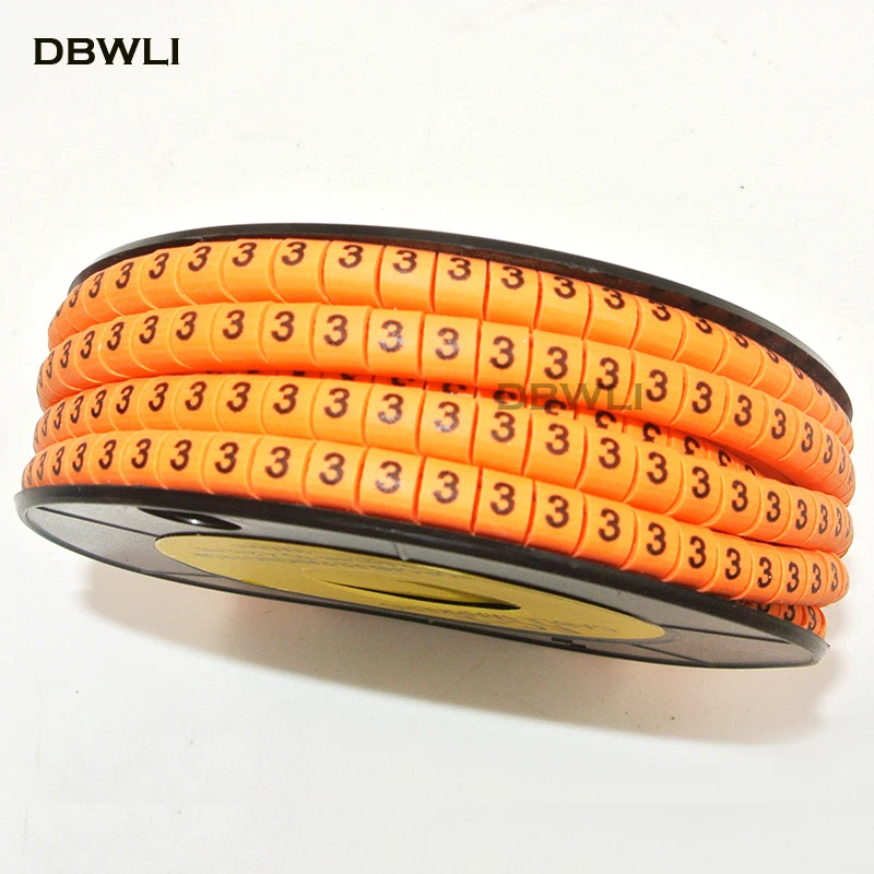 1000PCS/lot EC-0 /EC-1 /EC-2/ EC-3 Cable Markers Letter 0 to 9 Cable Wire Markers color 0.75mm2 1.5mm2 2.5mm2 4mm2 to 16mm2