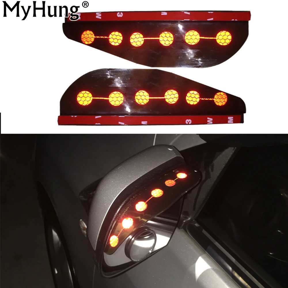 

Car Rear View Mirror Sticker Rain Eyebrow Weatherstrip Auto Mirror Rain Shield Shade Cover Protector Guard Reflective Cover 2Pcs
