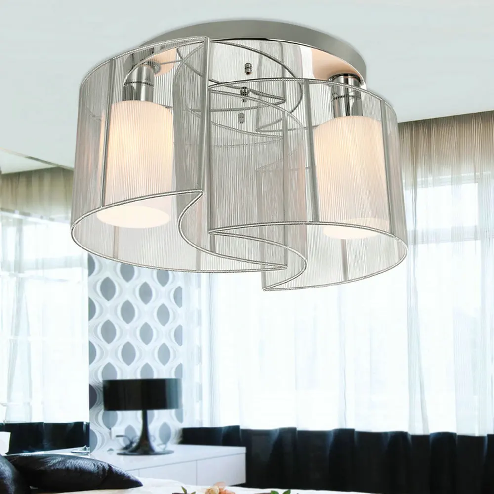 Free Shipping 110-240V Fashion Bedroom Ceiling Lights With Moon Design Lamp Shade White/Black Color In Fast Delivery Time