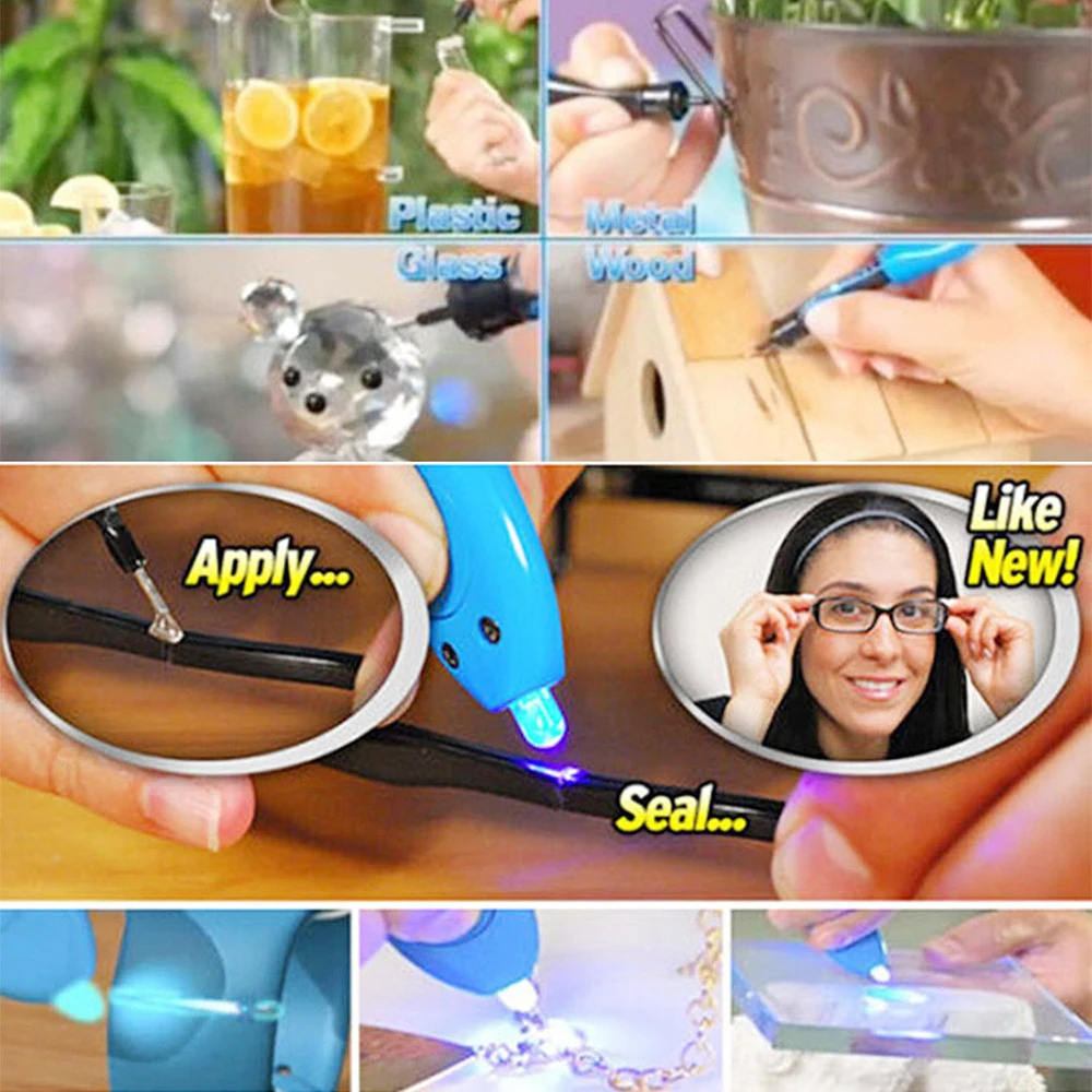 Горячая Распродажа Magic, 3 секунды, УФ-светильник, ручка, инструмент для ремонта стекла, клея, сверхмощный жидкий пластиковый сварочный состав