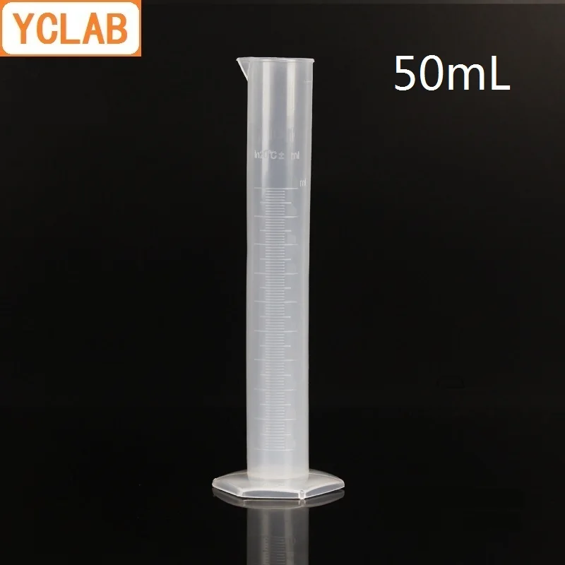 

HUAOU 50mL Measuring Cylinder PP Plastic with Hexagonal Base Spout Graduation Polypropylene Laboratory Chemistry Equipment