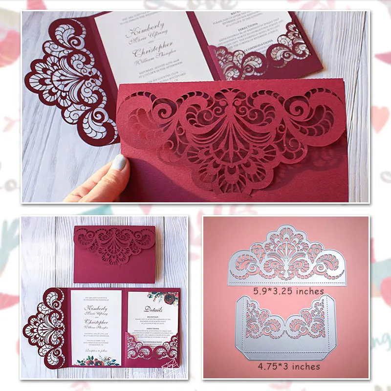 Wedding Invitation Cutting Die Scrapbooking Craft Metal Die Cut for DIY Paper Cards Making Love Home Decorative