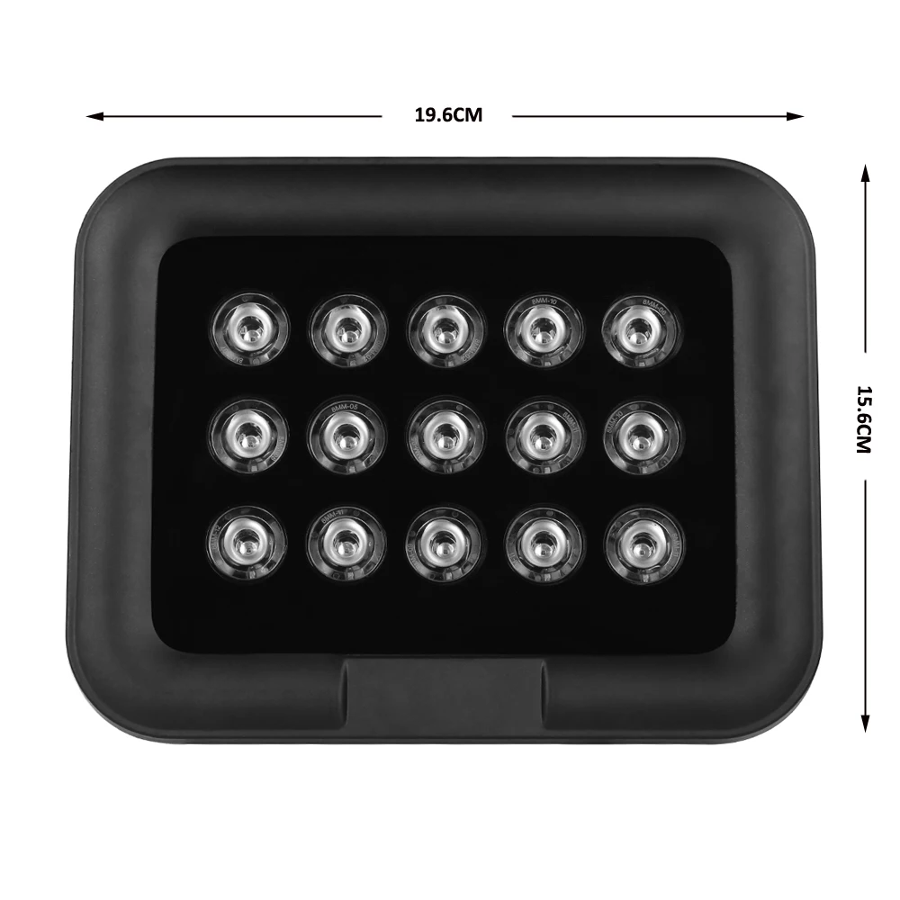 Mới Camera Quan Sát Đèn LED 15IR Hồng Ngoại Array Đèn Chiếu Sáng Cảm Ứng Hồng Ngoại IP65 850nm Kim Loại Chống Thấm Nước Tầm Nhìn Ban Đêm Camera Quan Sát Lấp Đầy Ánh Sáng Cho Camera Quan Sát