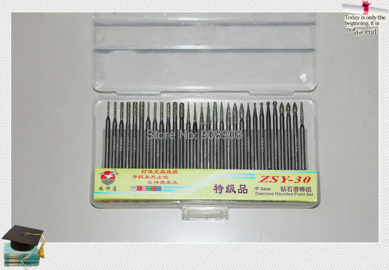 금형 금속 치과 연마 옥 조각 다이아몬드 마운트 마이크로 모터 도구 포인트 세트 전기 dremel 드릴 비트 생크 0.12'