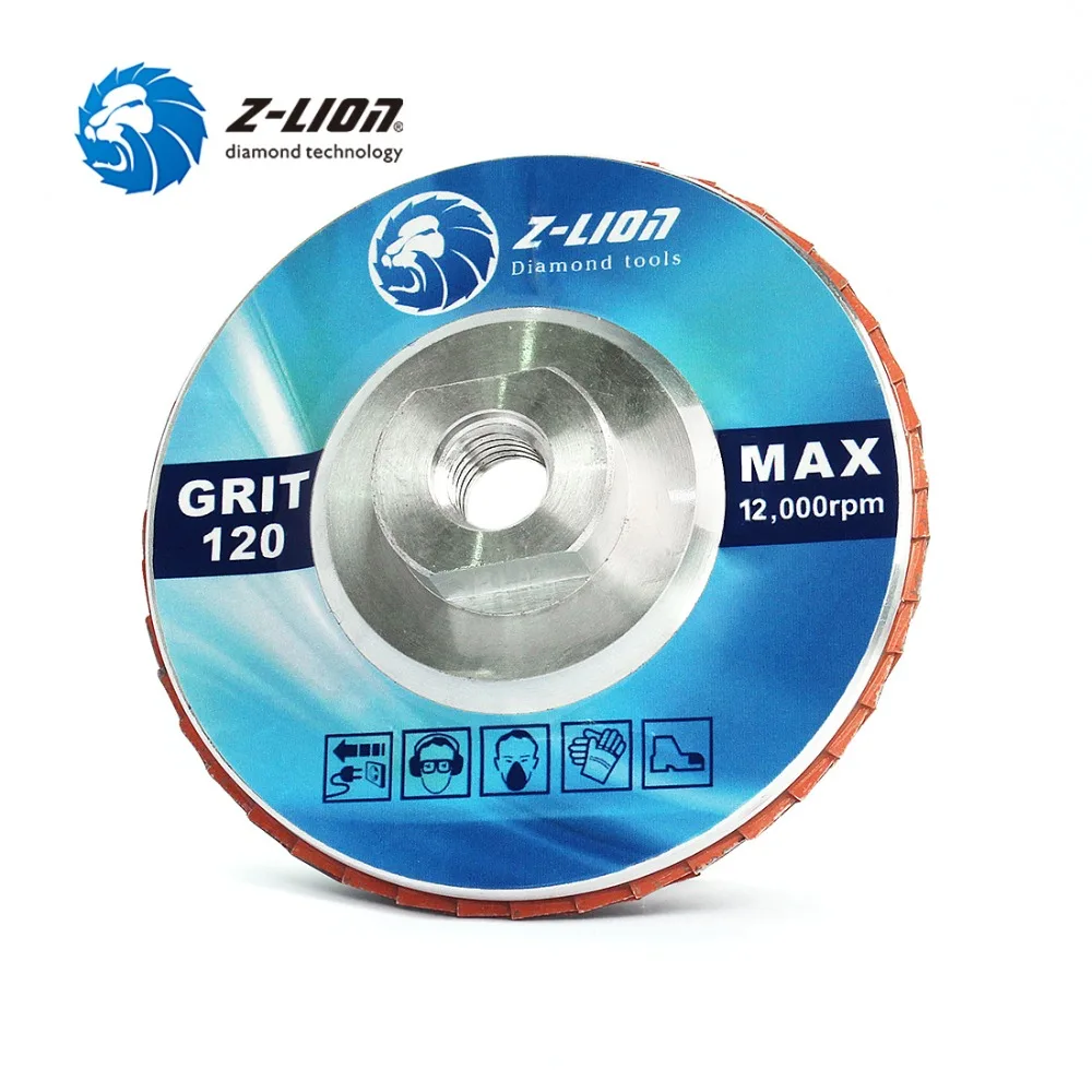 Z-LION-Rebolo Galvanizado, Flap Disc, Ferramenta Abrasiva, Adaptador de Metal, 4 Polegadas, M14, 5, 8-11 Thread