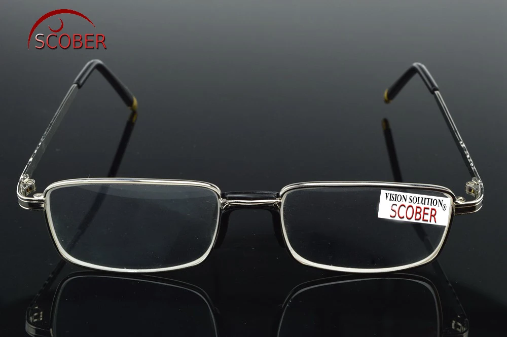 = SCOBER =Two Pairs Full-Rim Natural Crystal Lenses Alloy Comfortable Nose Pad Reading Glasses +1 +1.5 +2 +2.5 +3 +3.5 +4