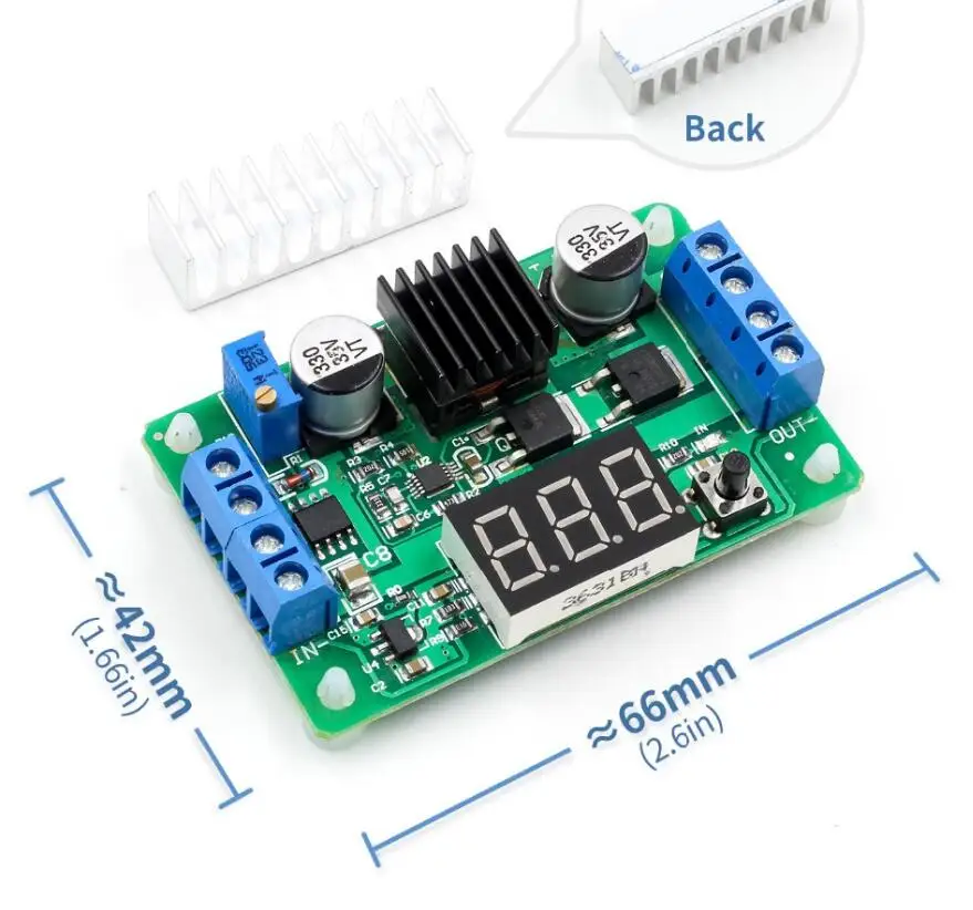 LTC1871 100W/6A DC Power Source Step Up Converter DC DC 3.5V-30V 5v 12v 6A 100W Adjustable Converters +Red LED Voltmeter