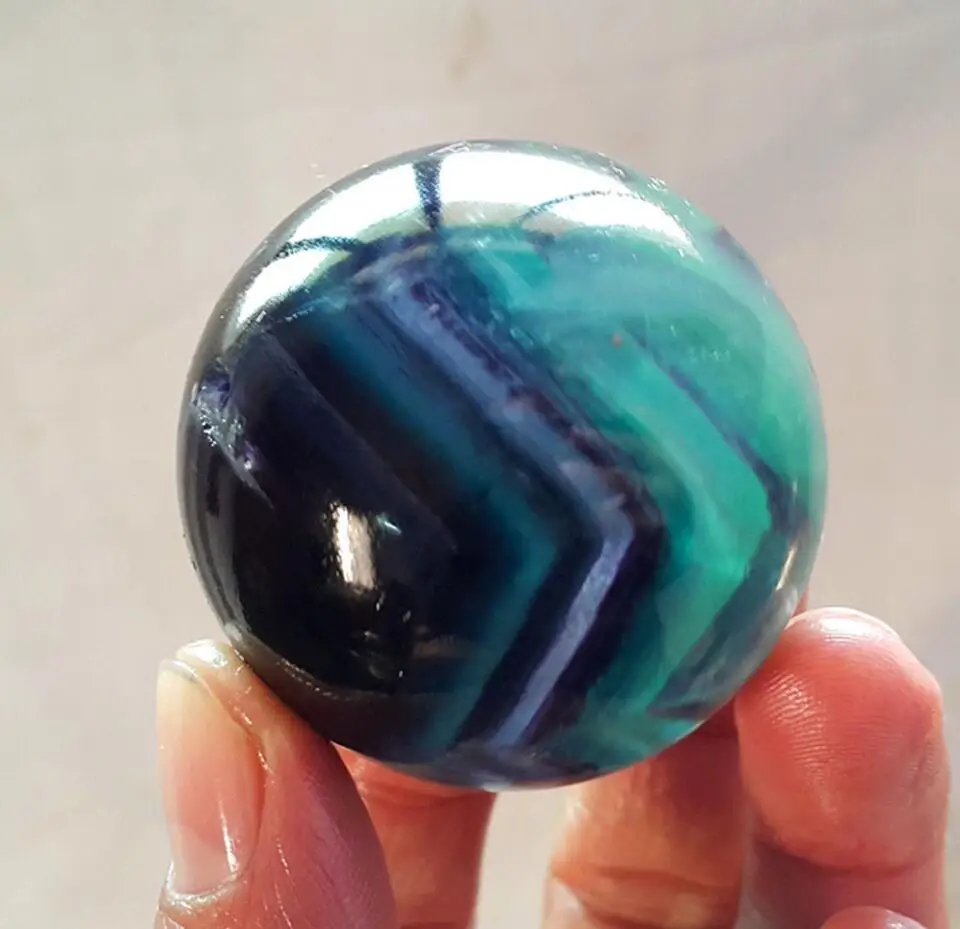 45mmNatural Fluorite Quartz Crystal Sphere Ball Healing