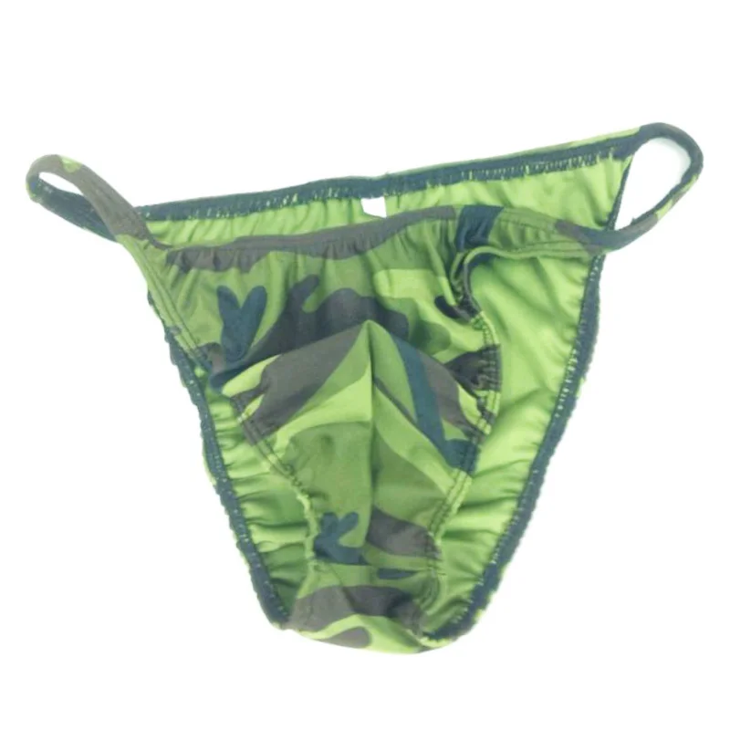 2017 Selling Sexy Men's underwear U convex Camouflage Silky Breathable bikini Low waist briefs gay men underwear jockstrap