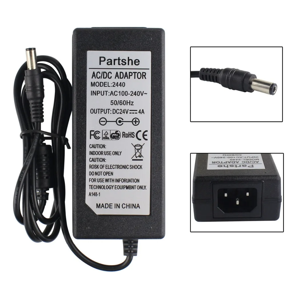 

New 24V 4A AC/DC Adapter Power Supply For Zebra GK420d GK420t GX420d GX420t GX430t Barcode Label Printer