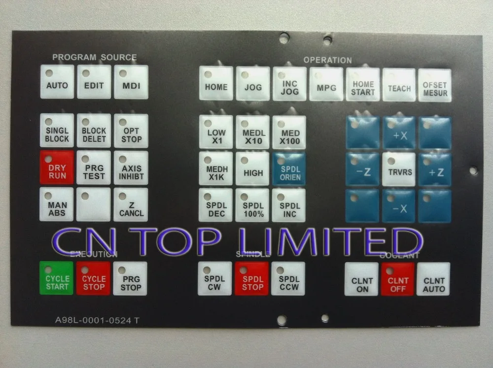 New numerical control machine operation panel Keypad Membrane  compatible for A98L-0001-0524#T