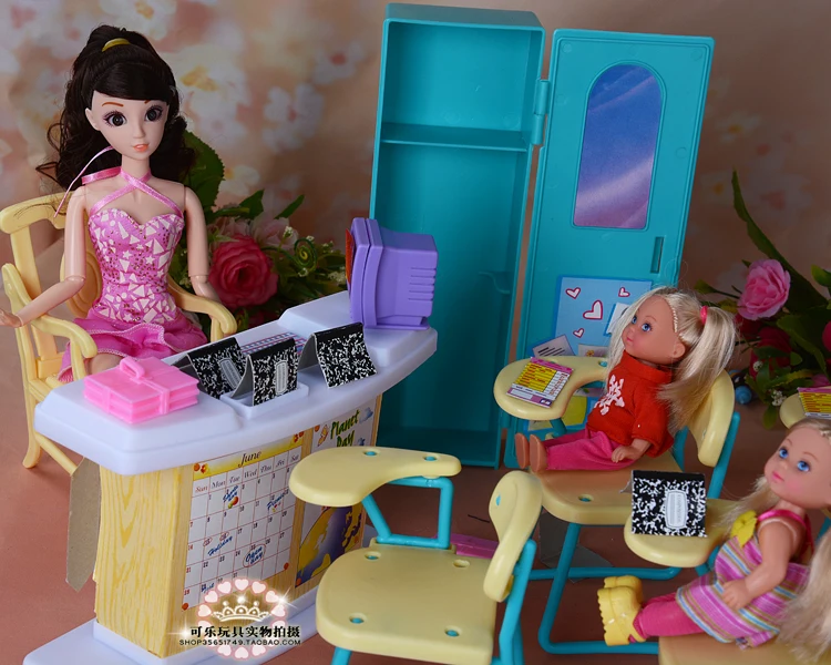 Accessories for 30cm bjd dolls teacher classroom school kitchen for 30cm furniture pool Wardrobe closet bed bathtub bathroom description 2