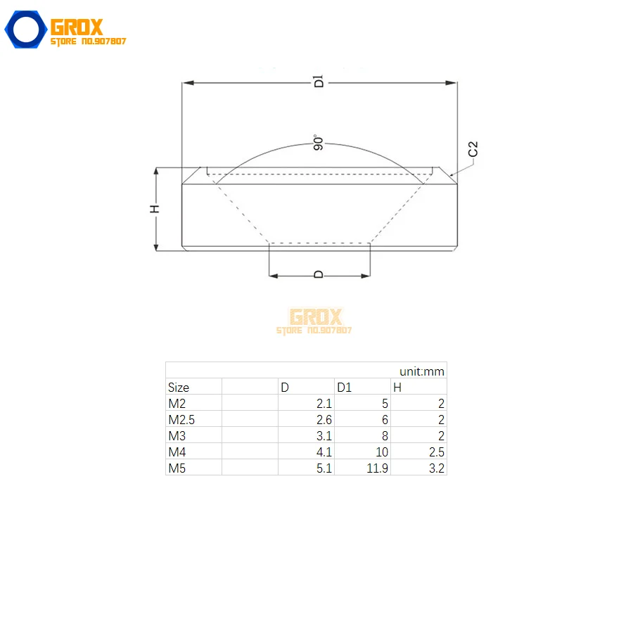 30 Pezzi M3 Rondella In Alluminio Oro Svasata A Testa Piatta Vite Rondella