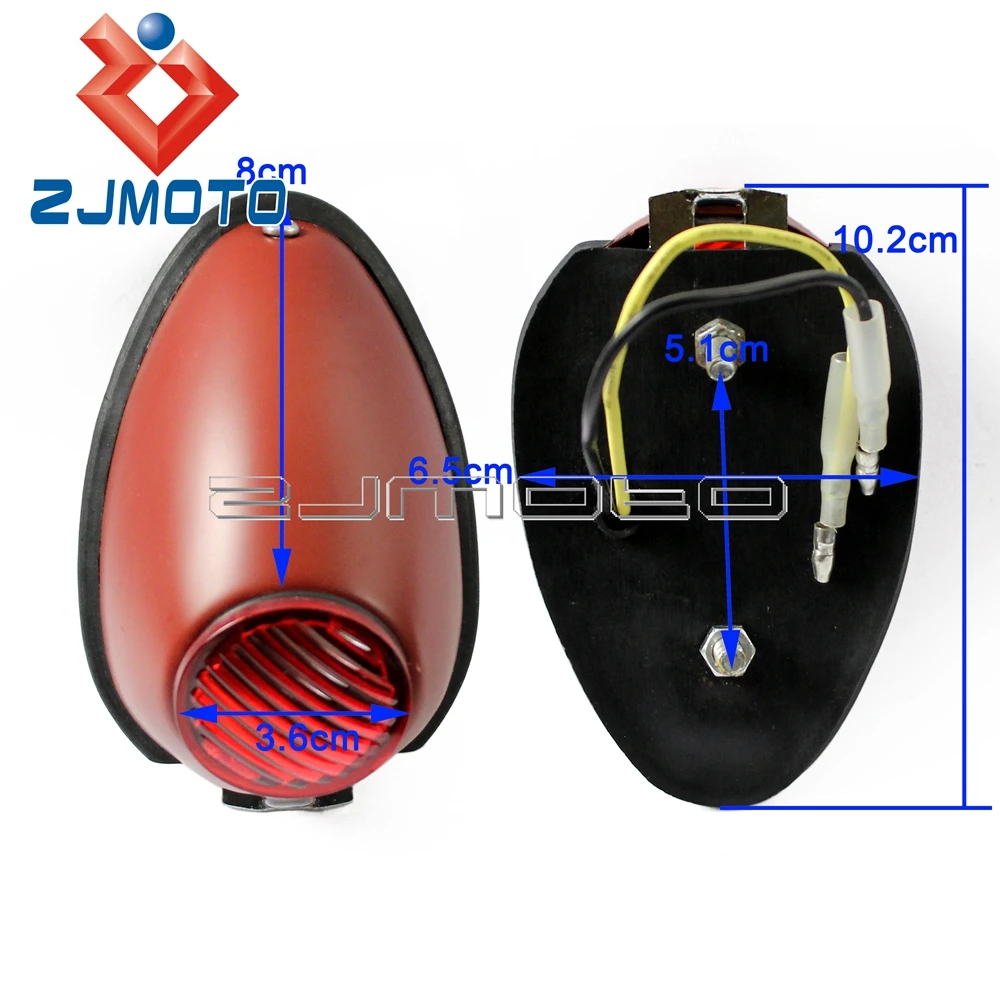 Sidecar Fender Light 12V Bulb Red Tail Light For Zundapp DB DS DBK KS KS750 BMW M1 M1M M1S M72 R12 R75 R51 R61 R66 R71 K750 