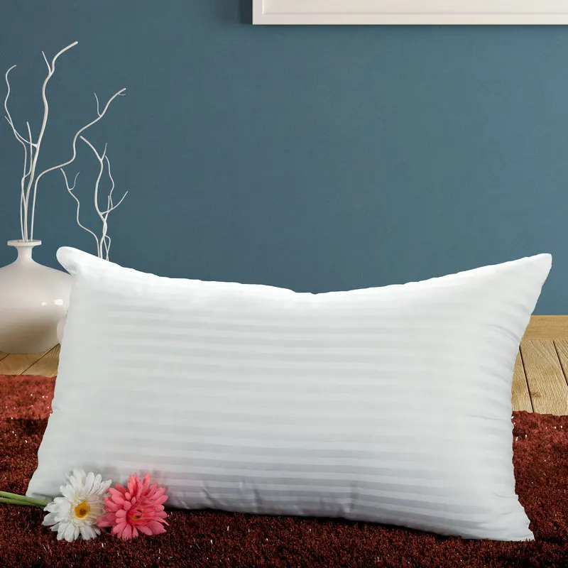 Super Soft Comfortable Silk Pillow Adults Neck Pillow Bedding Striped 100%Cotton Cover 48x74cm/66x66 cm Sleep Partner 1pc