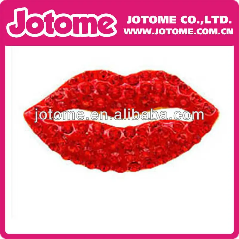 Valentine's day Rhinestone Hot Red Kiss Pendant