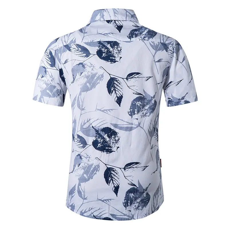 Short Sleeve Men Shirt Hawaiian Casual Shirt Male Fit Summer  Cotton Mens Dress Shirts Plus 5XL Breathable Beach Shirt