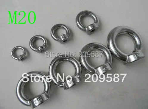 5PC M20 Metric Threaded Eyes Nuts 304 Stainless Steel Lifting