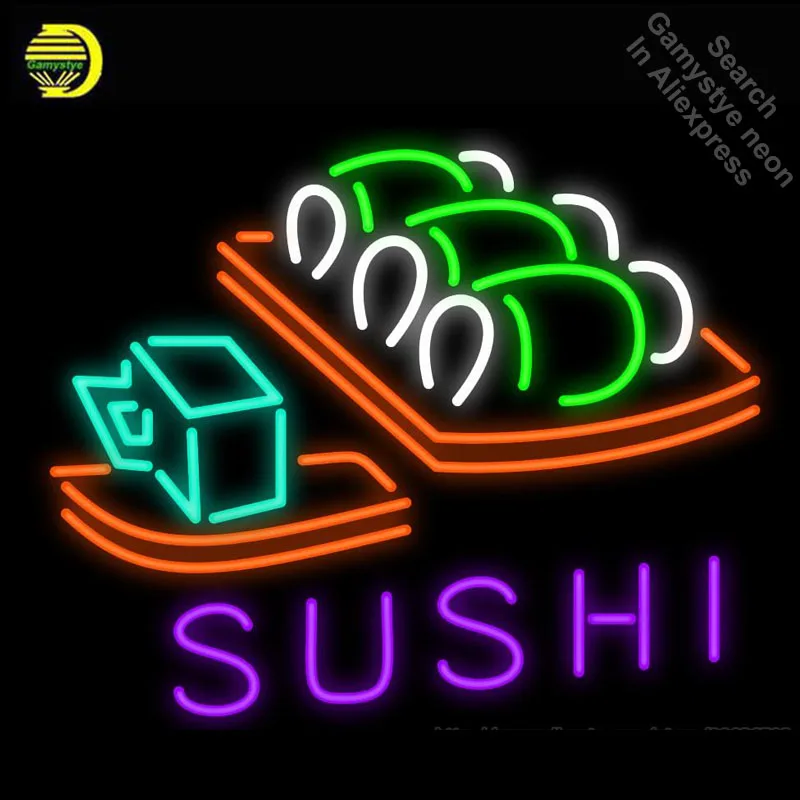 

Sushi Japanese Food Neon Sign Customized Handmade Neon Bulb Display Handcraft anuncio luminoso Iconic Sign Neon Light Sign Glass