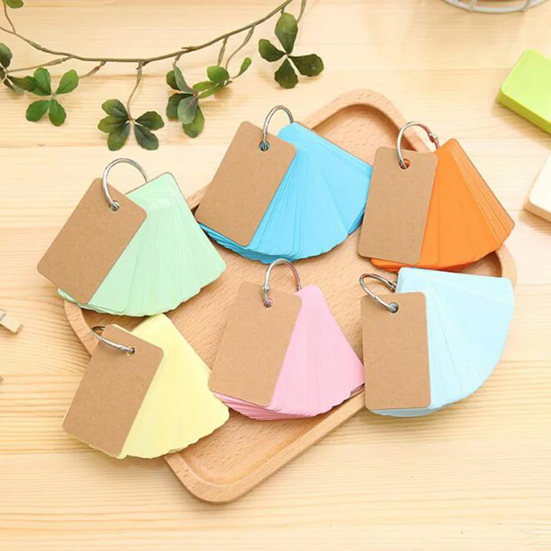 1pc Cute Notepad Creative Buckle Loose-Leaf Iron Ring Portable Notebook Can Tear Word Card Office School Supplies Stationery