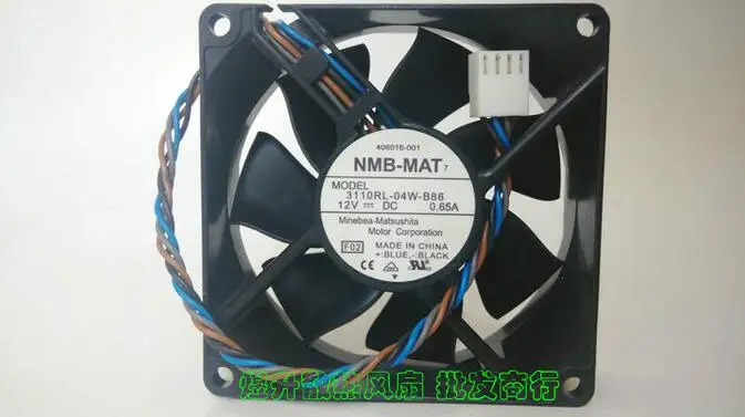 

NMB-MAT 8025 DC12V 0.65A 80*80*25MM 3110RL-04W-B86 4 wire PWM temperature control fan