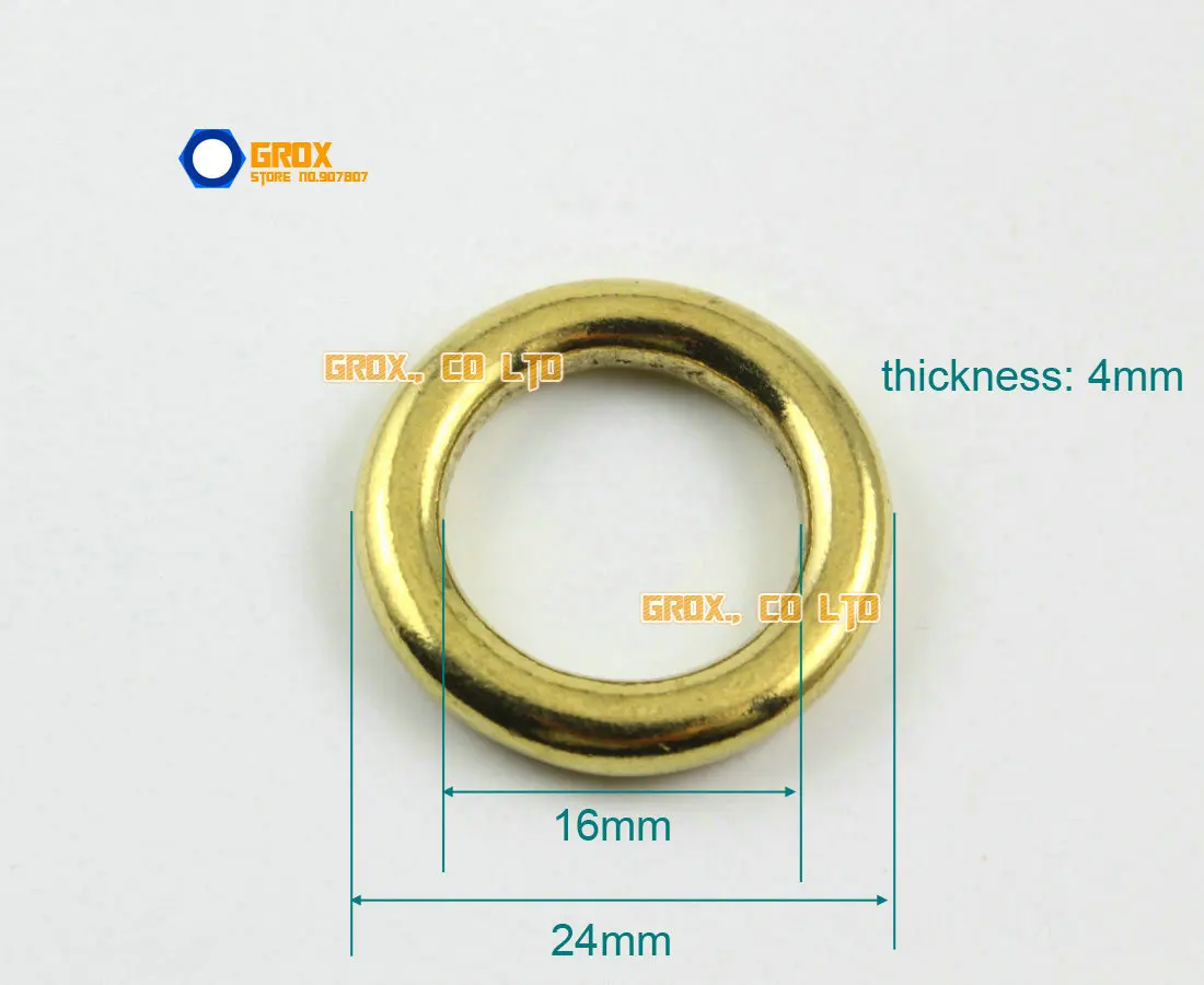 15 Pieces 16mm Solid Brass O Ring For Purse Bag Handbag Strap