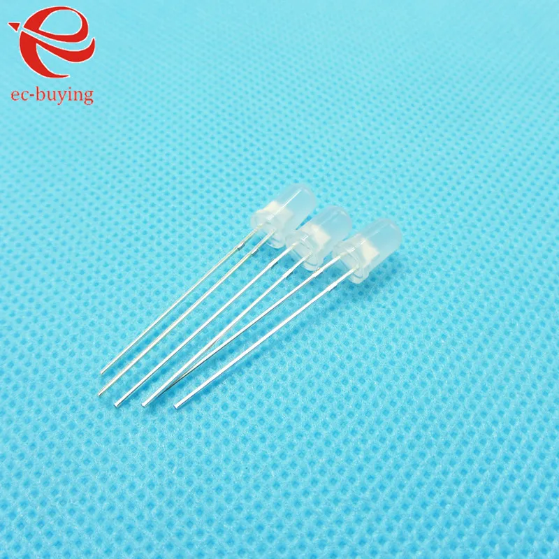 100pcs/lot F3 3mm Red LED Round Light Emitting Diode Diffused Foggy Lamp Bead Plug-in DIY Kit Practice Wide Angle DIP
