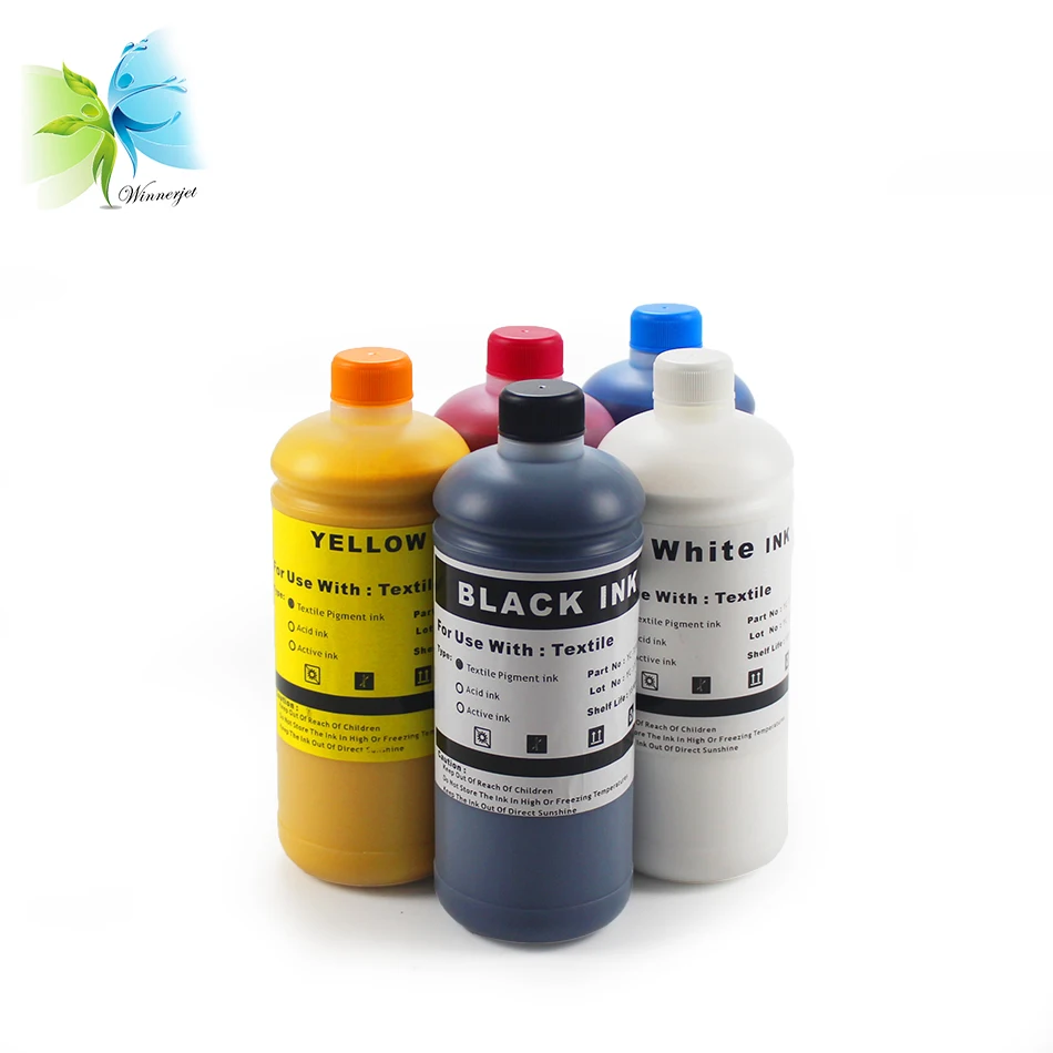 Winnerjet Direct-To-Garment (DTG) Textile ink for Epson stylus pro 1390 1400 1410 1430 printer( C+M+Y+K+White)