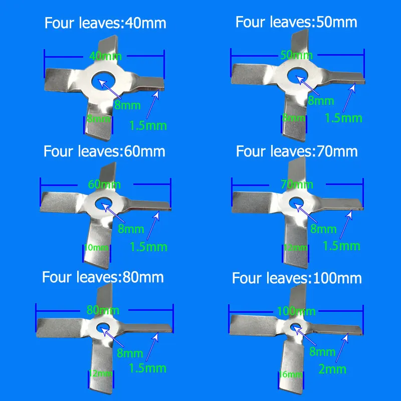 Laboratory 304 stainless steel stir bar Three-bladed paddle/four-bladed paddle stir bar Three/four blade propeller for lab mixer