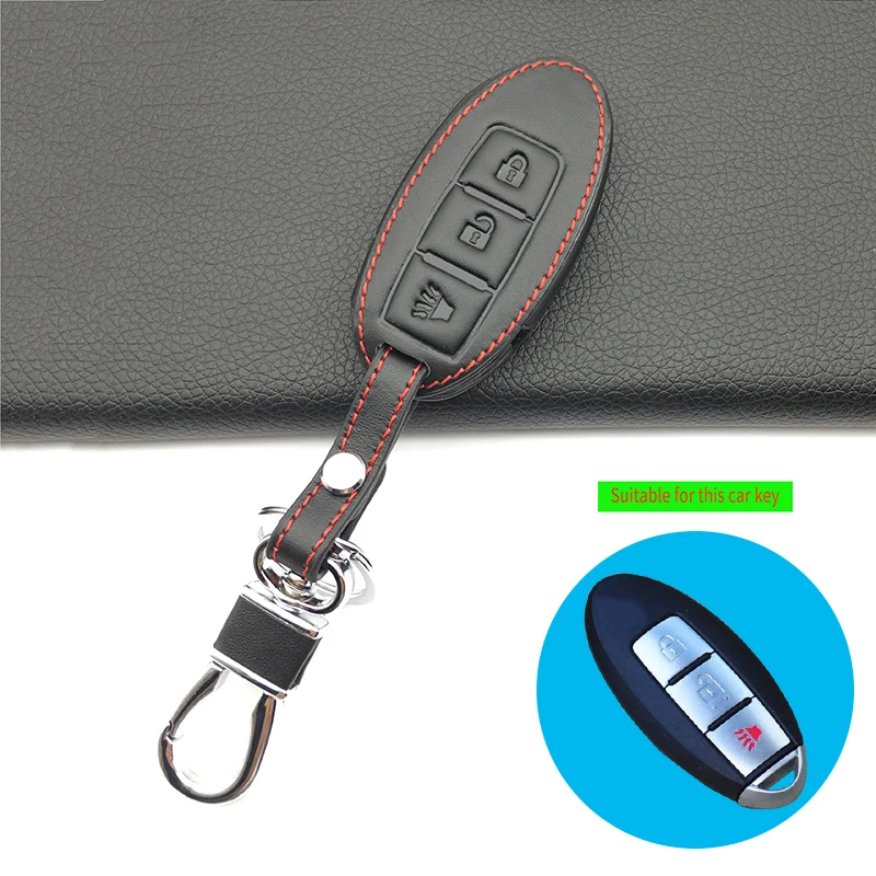 Leather Car Remote Key Case Cover For Nissan Qashqai J11 X-Trail T31 T32 Vampira Pathfinder Murano Teana Juke Accessories Shell