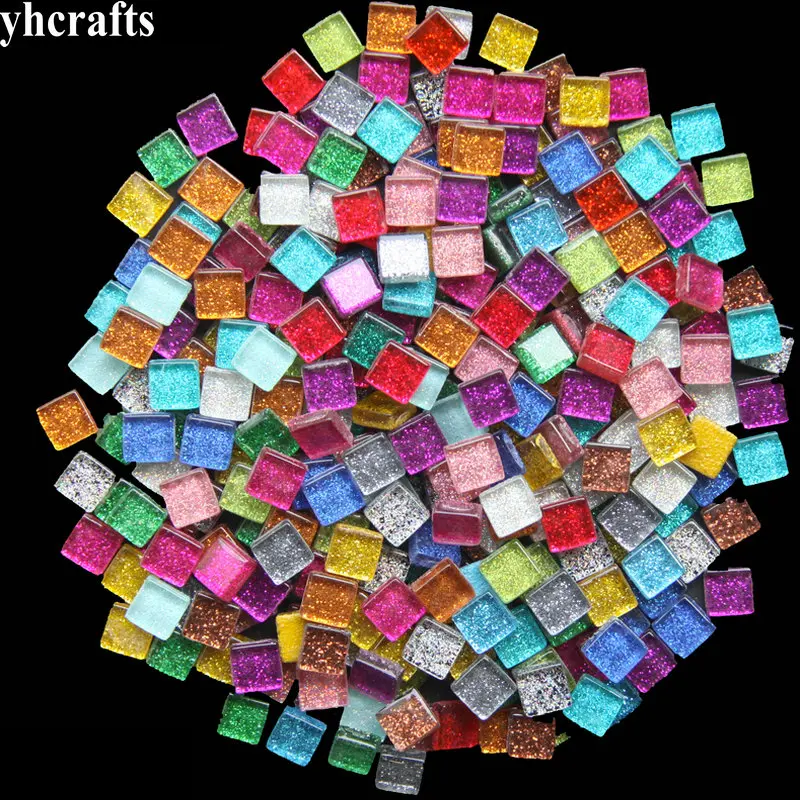 600PCS/600Gram/LotMix 1cm glitter mosaic beads Mosaic art Marble mosaic Craft material Handmade hobby Adult DIY Wholesale OEM