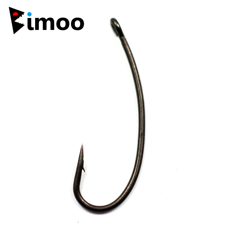 Bimoo 20pcs/pack Longshank Coating Carp Hooks Long Shank Carp Barbed Fishing Hooks High Quality Curved Shank Fish Hooks