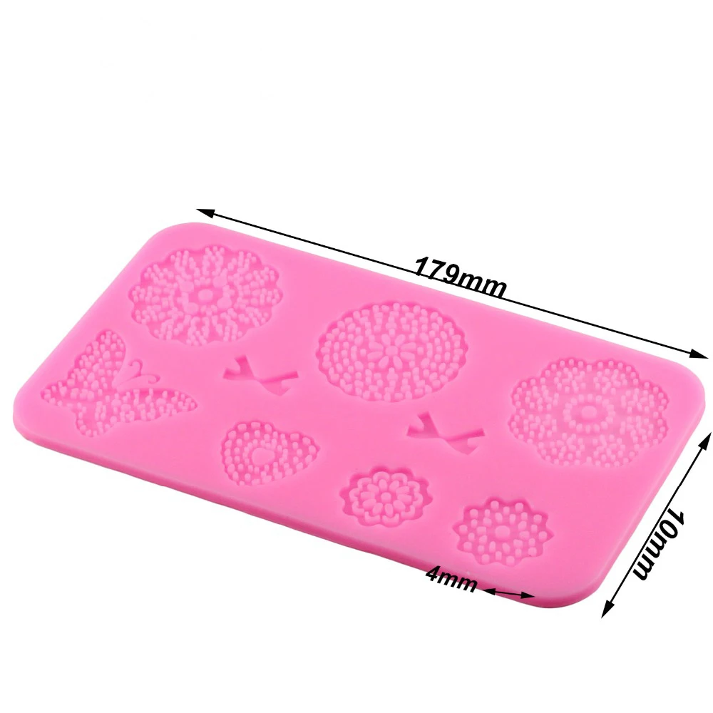 Luyou 1pcs Butterfly Flower Lace Silicone Fondant Moulds Cake Border Party Cake Decorating Tools DIY Candy Chocolate Mold FM1559