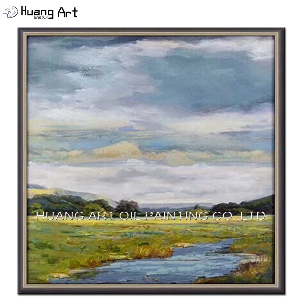 

Hand Painted Impression Landscape Oil Painting for Living Room Decor Popular Sky Nature Scenery Wall Painting for Hotel Art