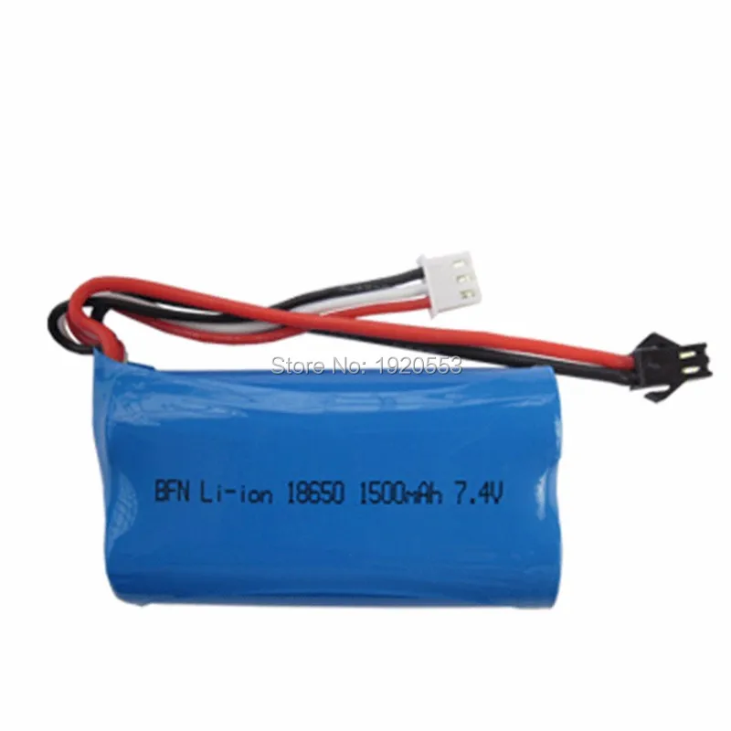 18650 7.4 فولت 1500 مللي أمبير 15C بطارية ليثيوم أيون SM 5500 JST T التوصيل طامية موصل أجزاء ل MJX T40 T40C F39 F49 T39 Syma 822 Udi U12A #2