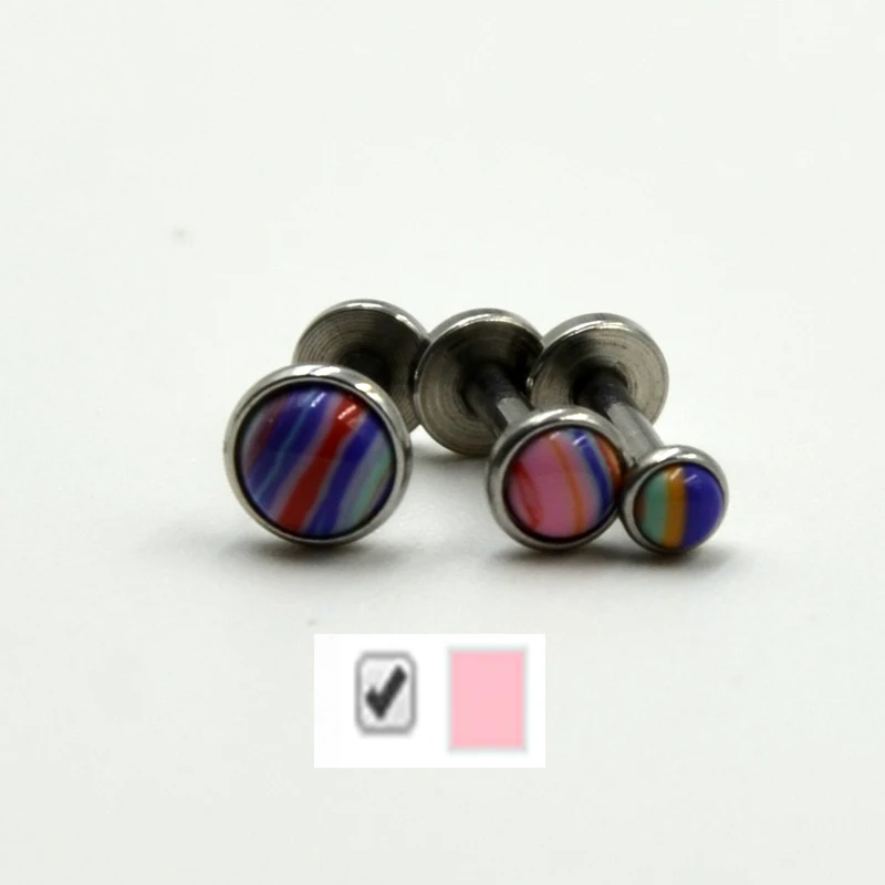 Showlove-1Pcs  Stainless Steel Monroe Labret Lip Bar Internally Thread Labret Lip Studs Rings Ear Cartilage Helix Studs