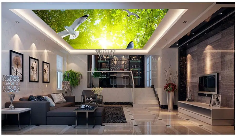 

3d customized wallpaper photo wallpaper for walls Forest Pigeon Ceiling Zenith Mural 3d ceiling murals wallpaper