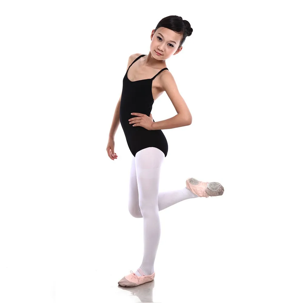 6-12Y Kids Sexy Vestidos Solid Children Dance Dresses Gymnastics Large Size Dress Bodysuit Jumpsuit Leotard Ballet Dance Wear