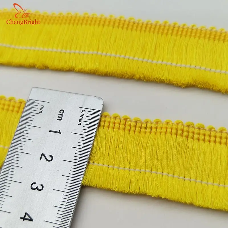 CHENGBRIGHT 1 Yard 2.5CM width Lace Fringe Trim Tassel Fringe Trimming For Diy Latin Dress Stage Clothes Accessories Lace Ribbon