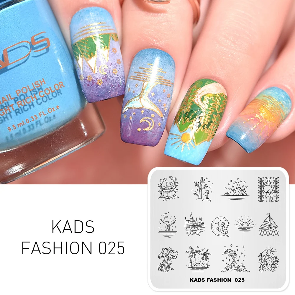 MISSGUOGUO Nail Stamp Template Graceful Town Plants Moon Patterns DIY Nail Designs Stamping Polish Manicure Stamper Plate
