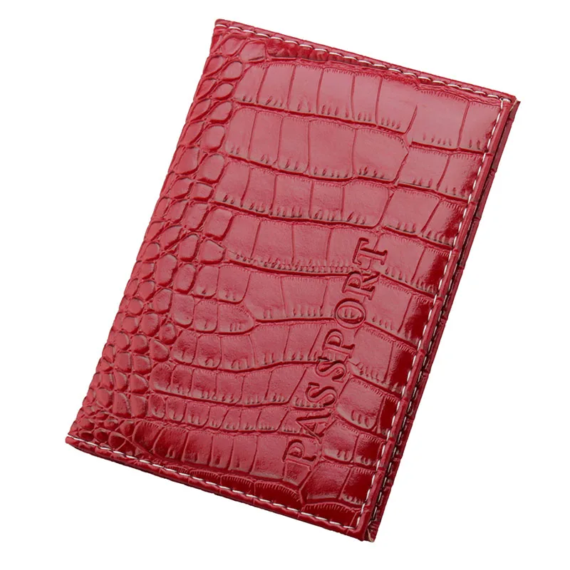 Zongshu brand Russian popular crocodile line passport holder case international  standard size PU leather travel passport cover